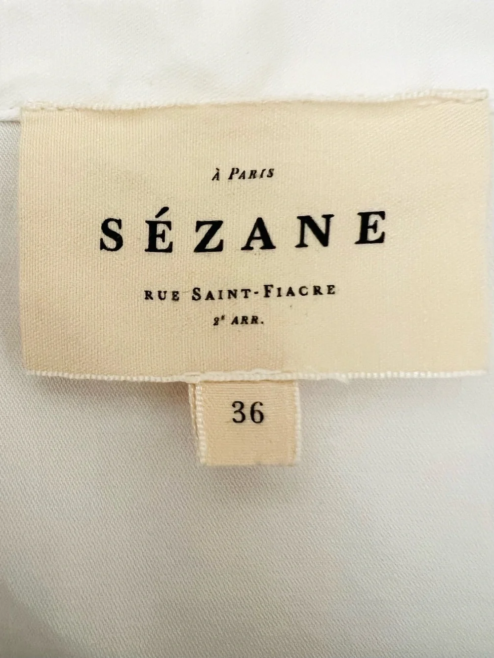 Sezane ERINE SHIRT Size: US4/EU36 Color: Ecru